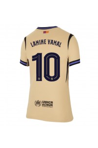 Barcelona Lamine Yamal #10 Jalkapallovaatteet Naisten Vieraspaita 2025-26 Lyhythihainen